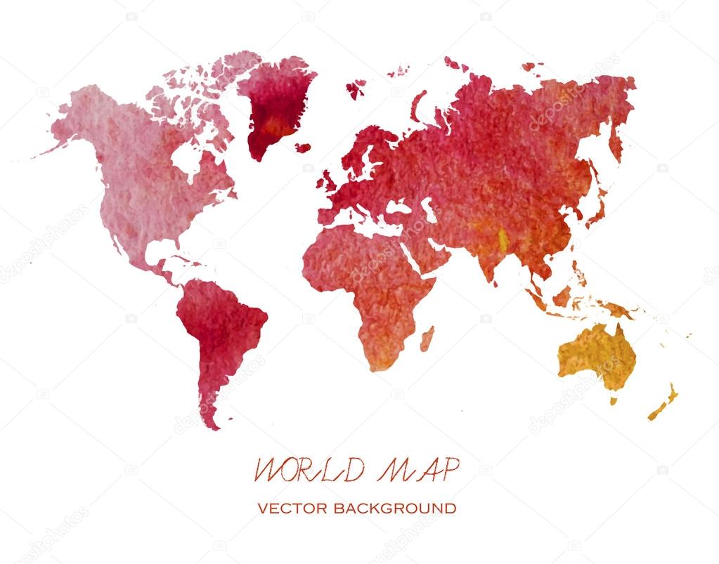 watercolor world map