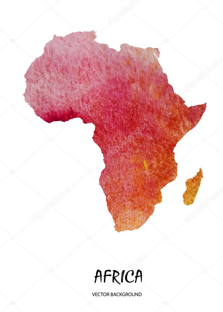 watercolor map of Africa