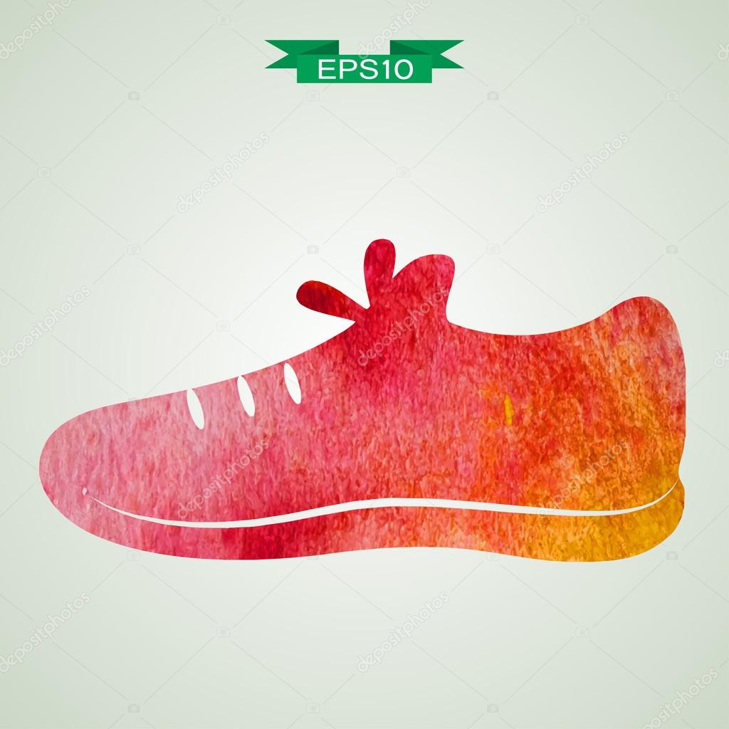 watercolor sneakers isolated