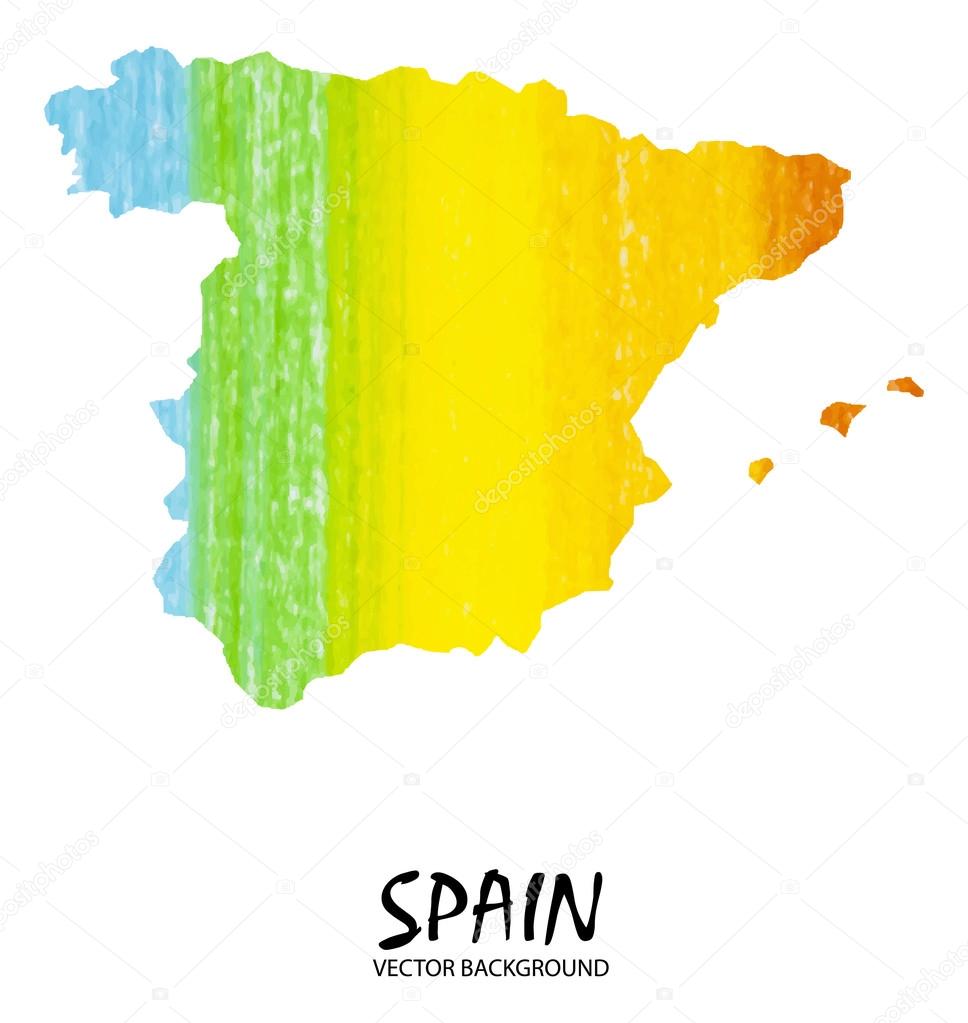 pencil stroke map of Spain