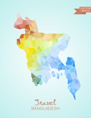 Bangladeş Haritası düşük Poli