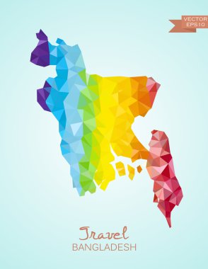 Bangladeş Haritası düşük Poli
