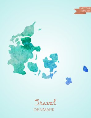 Düşük Poli harita Danimarka