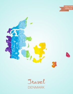 Düşük Poli harita Danimarka