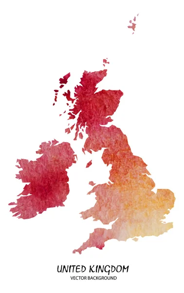 Watercolor map of United Kingdom — Stock Vector