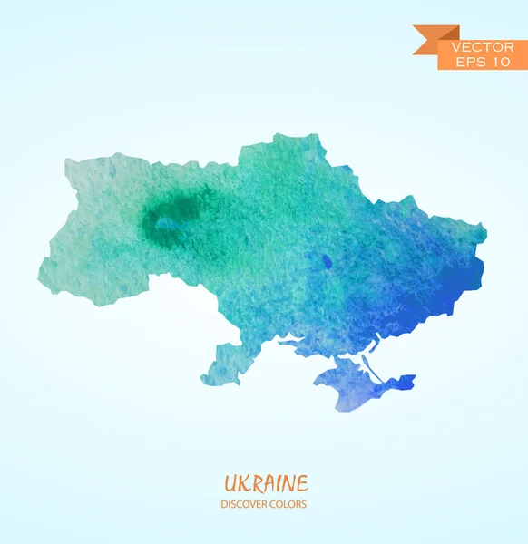 Aquarellkarte der Ukraine — Stockvektor