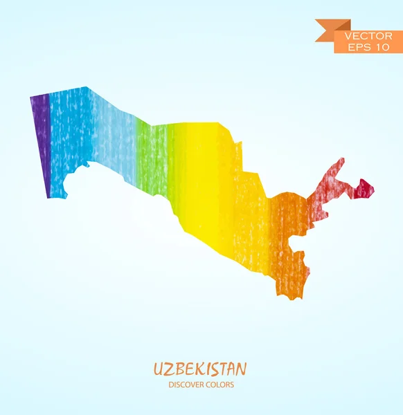 Pencil stroke map of Uzbekistan — Stock Vector