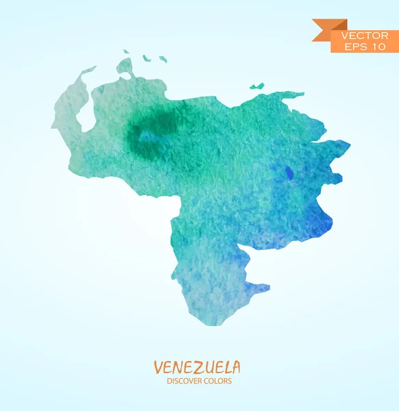 Aquarell Karte von venezuela — Stockvektor