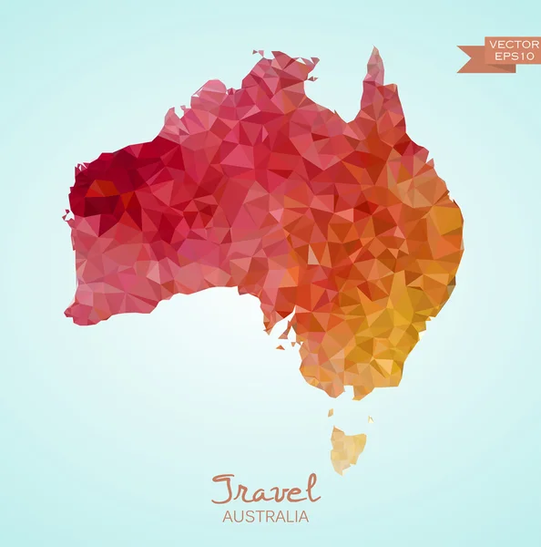 Poly carte de L'Australie — Image vectorielle