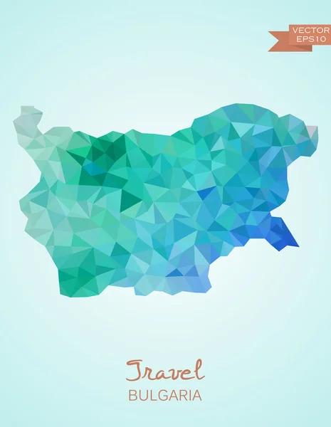 Mappa Low Poly di Bulgaria — Vettoriale Stock