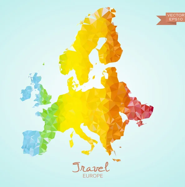 Mapa de Poly de Europa — Vector de stock
