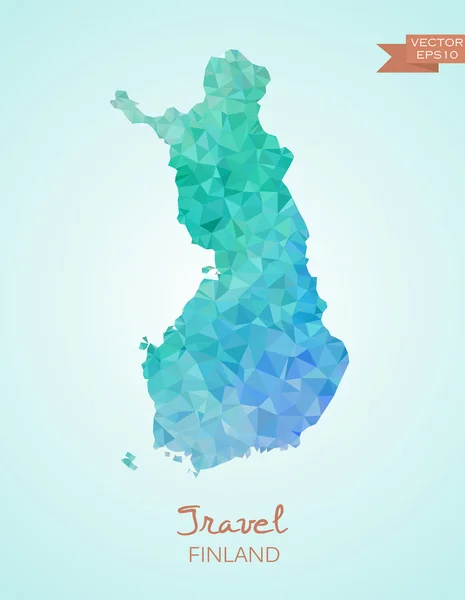 低聚的芬兰地图 — 图库矢量图片