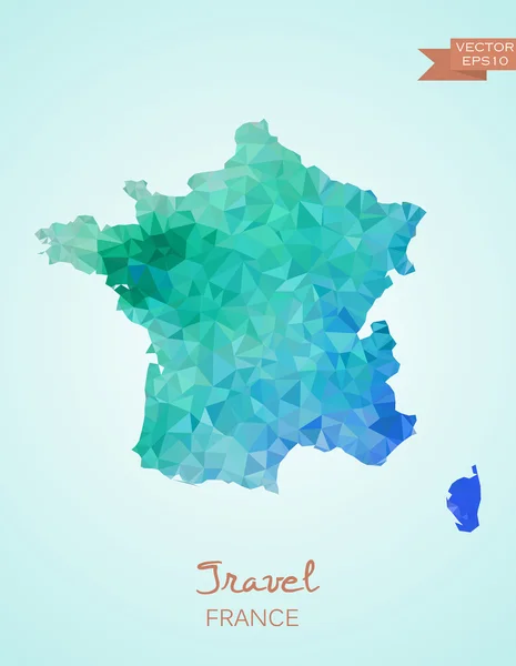 Низкая карта Франции — стоковый вектор