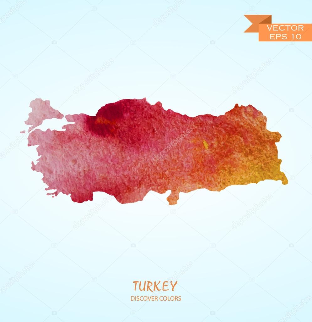 watercolor map of Turkey