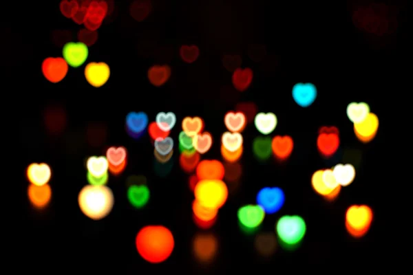 Luce sfocata cuori bokeh — Foto Stock