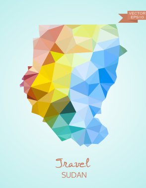 Sudan Haritası düşük Poli