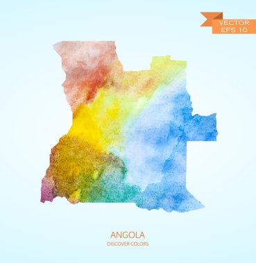 Angola Haritası suluboya kroki