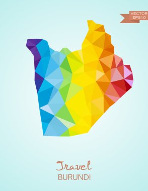 Burundi Haritası düşük Poli