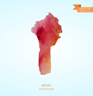 Benin Haritası suluboya kroki
