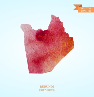 Burundi Haritası suluboya kroki