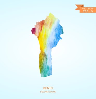 Benin Haritası suluboya kroki