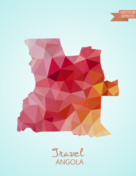 Low Poly map of Angola