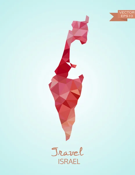 Low Poly map of Israel — Stock Vector