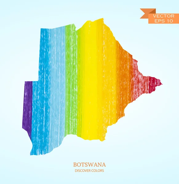Carte de croquis aquarelle de Botswana — Image vectorielle