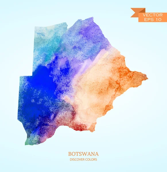 Aquarel schets kaart van Botswana — Stockvector