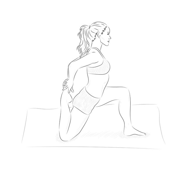 sketchy yoga woman