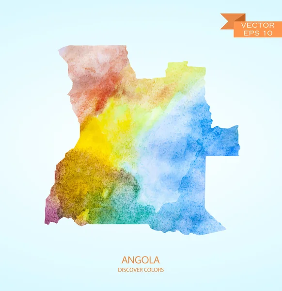 Acuarela bosquejo mapa de Angola — Archivo Imágenes Vectoriales