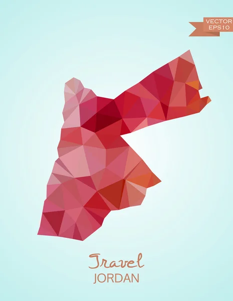 Low poly carte de Jordanie — Image vectorielle