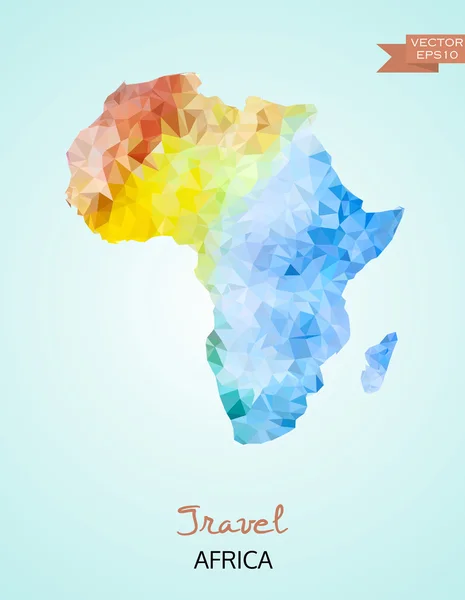 Carte basse poly de l'Afrique — Image vectorielle
