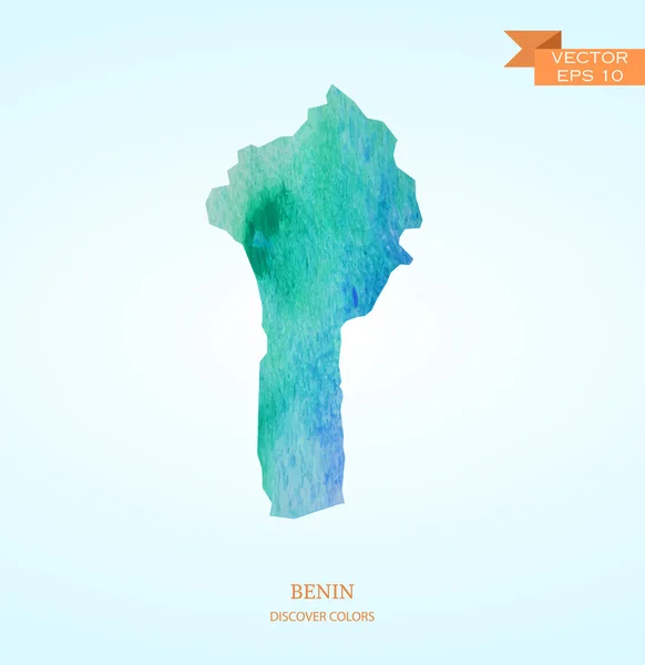 Aquarell-Skizze Karte von Benin — Stockvektor