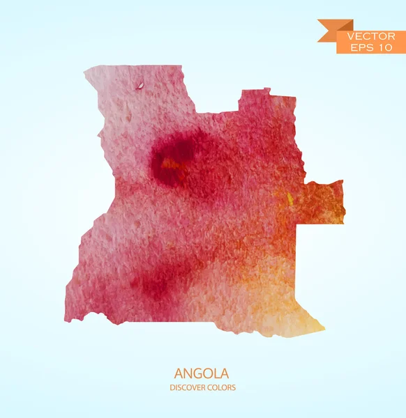 Acuarela bosquejo mapa de Angola — Vector de stock