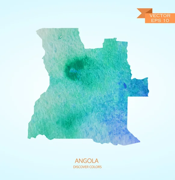 Acuarela bosquejo mapa de Angola — Archivo Imágenes Vectoriales