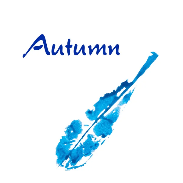 Feuille d'automne estampillée aquarelle — Image vectorielle