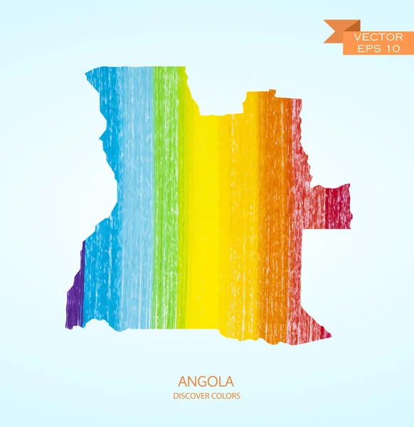 Aquarel schets kaart van Angola — Stockvector