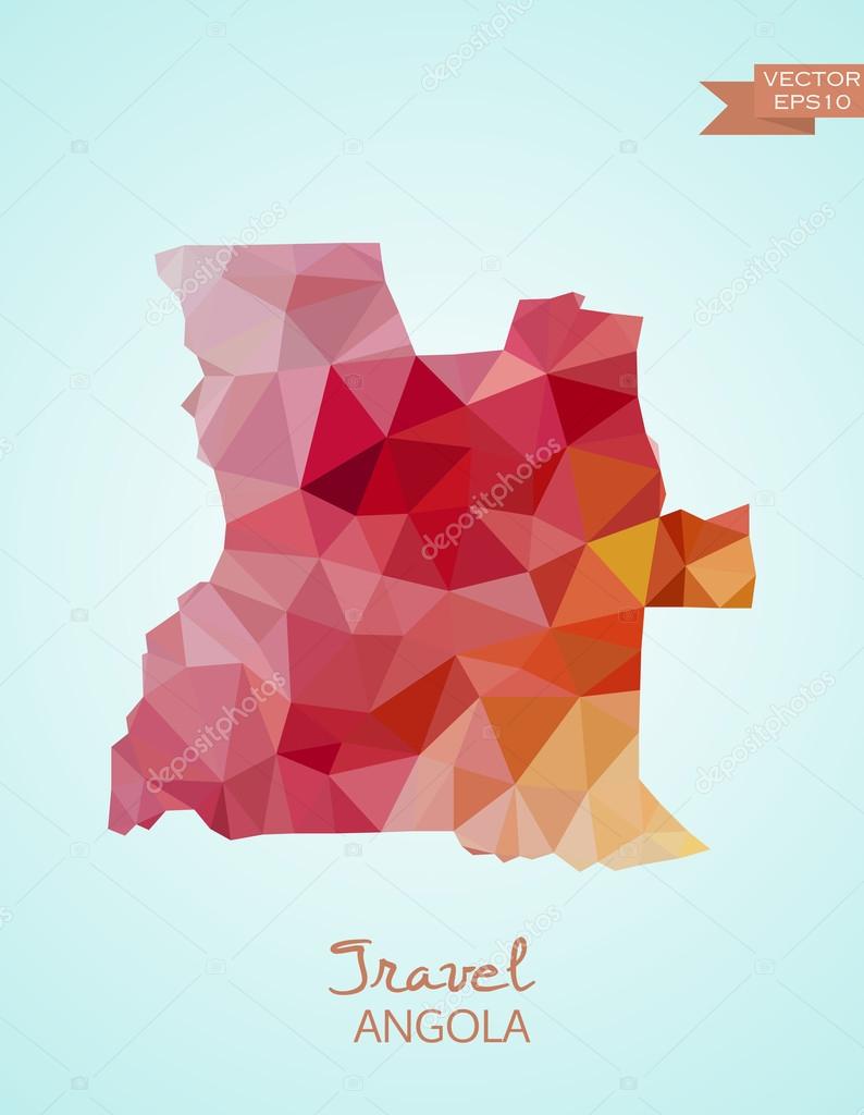 Low Poly map of Angola