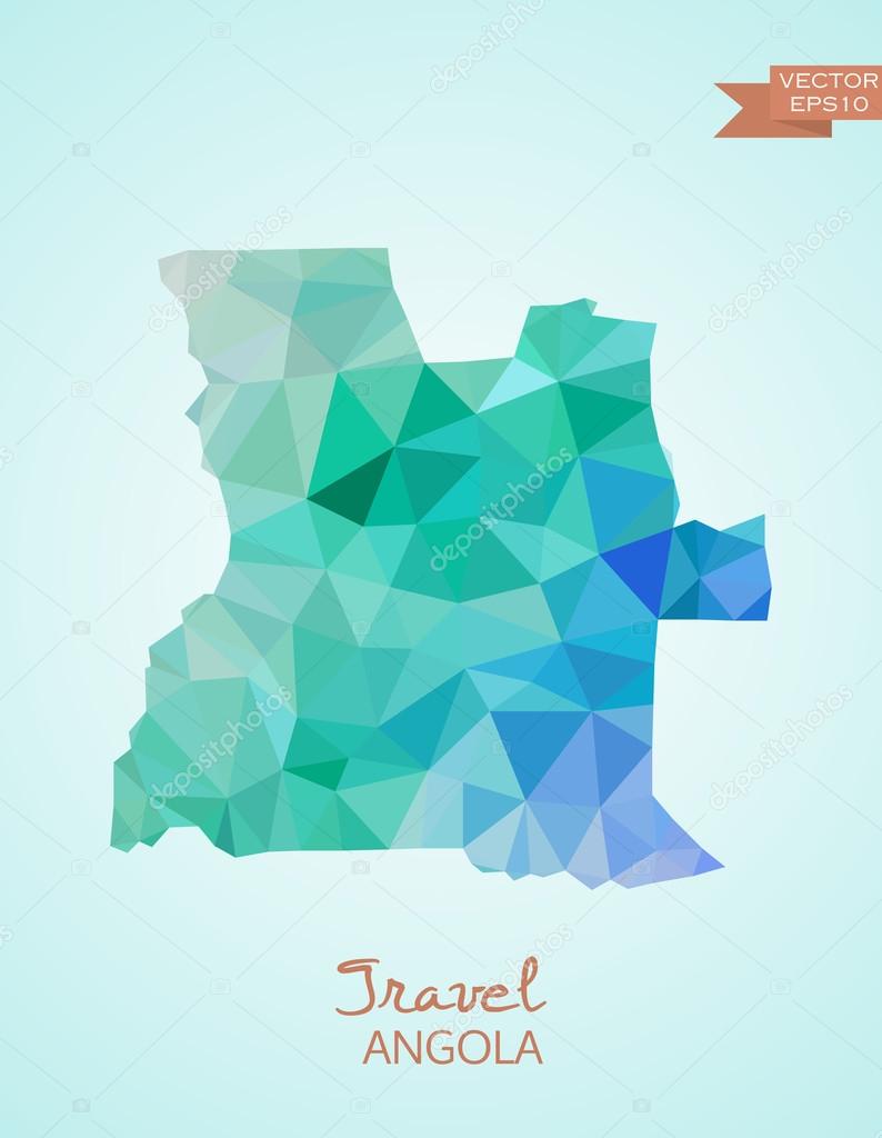 Low Poly map of Angola