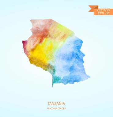 Tanzanya Haritası suluboya kroki