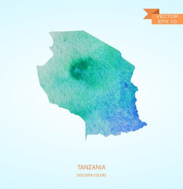 Tanzanya Haritası suluboya kroki