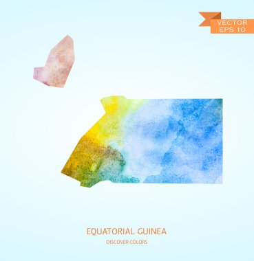 Watercolor sketch of Equatorial Guinea