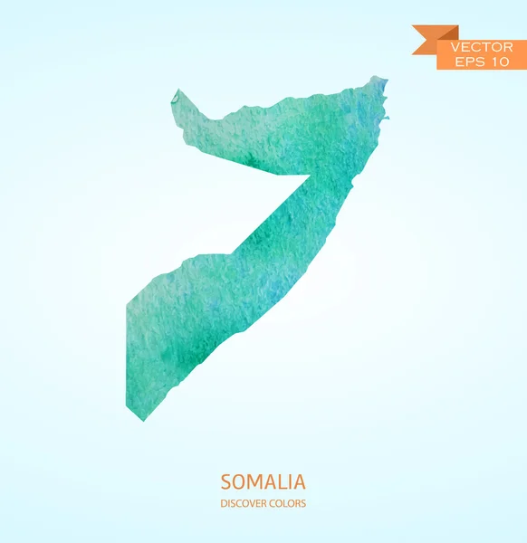 Aquarell-Skizze Karte von Somalien — Stockvektor
