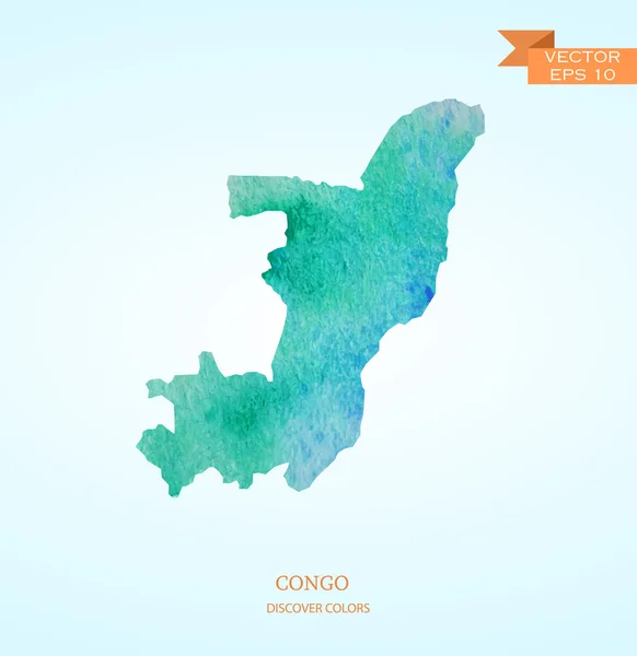 Mapa de República Democrática del Congo — Vector de stock