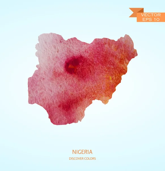 ナイジェリアの水彩スケッチ — ストックベクタ