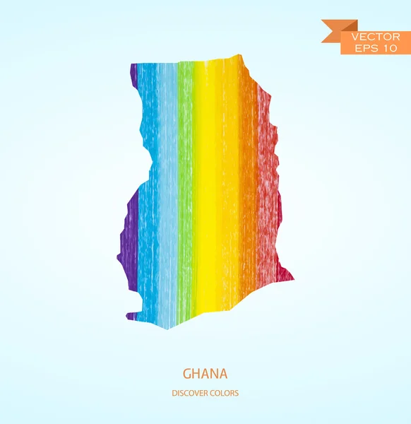 Aquarell-Skizze Karte von Ghana — Stockvektor