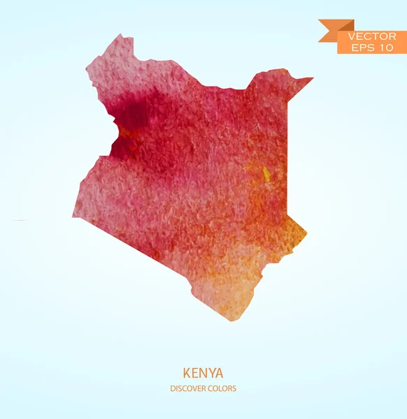 Croquis aquarelle du Kenya — Image vectorielle