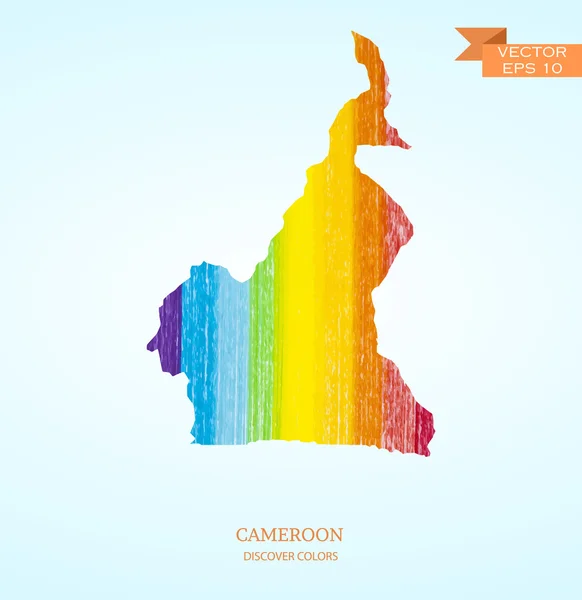 Watercolor sketch map of Cameroon — Stock Vector