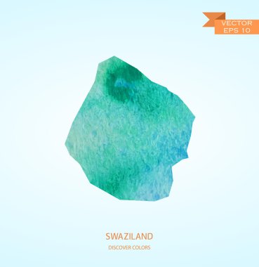 Svaziland Haritası suluboya kroki
